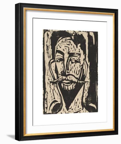 Head of Prof. Dr. Graef-Ernst Ludwig Kirchner-Framed Premium Giclee Print