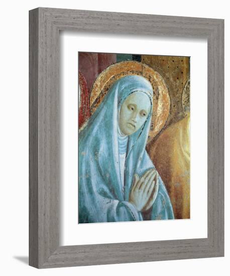 Head of Saint Anne from the Presentation of Mary in the Temple, 1433-34 (Fresco) (Detail)-Paolo Uccello-Framed Premium Giclee Print