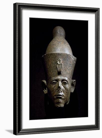 Head of Sesostris III, Red Granite Statue, from the Temple of Amun at Karnak-null-Framed Giclee Print