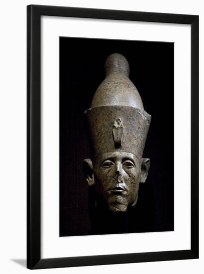 Head of Sesostris III, Red Granite Statue, from the Temple of Amun at Karnak-null-Framed Giclee Print