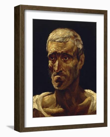 Head of Shipwrecked Man, 1819-Théodore Géricault-Framed Giclee Print