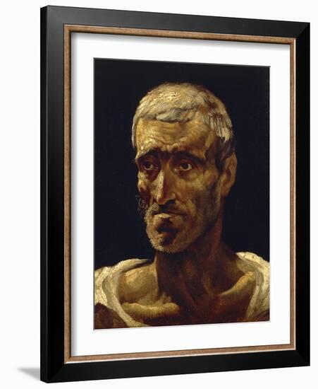 Head of Shipwrecked Man, 1819-Théodore Géricault-Framed Giclee Print