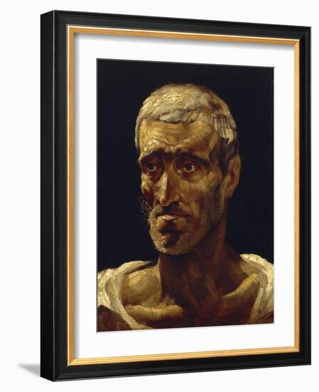 Head of Shipwrecked Man, 1819-Théodore Géricault-Framed Giclee Print