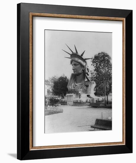 Head of Statue of Liberty in Paris Park Photograph - Paris, France-Lantern Press-Framed Art Print