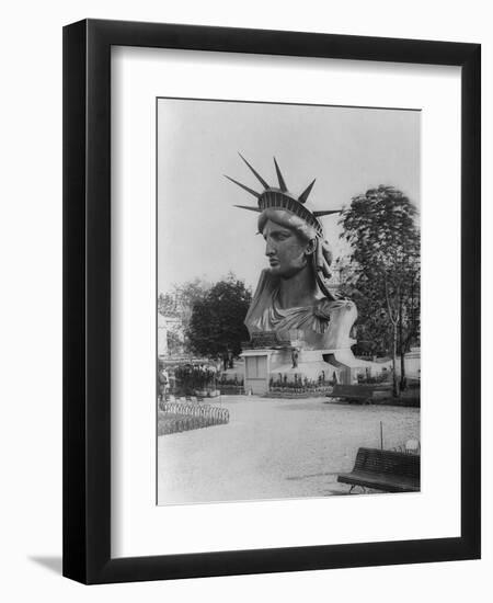 Head of Statue of Liberty in Paris Park Photograph - Paris, France-Lantern Press-Framed Art Print