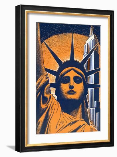Head of Statue of Liberty-null-Framed Giclee Print