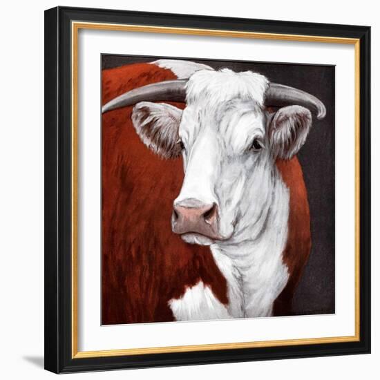 "Head of Steer,"September 22, 1923-Charles Bull-Framed Giclee Print