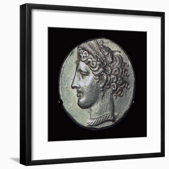 Head of Tanit on a gold tridrachm. Artist: Unknown-Unknown-Framed Giclee Print