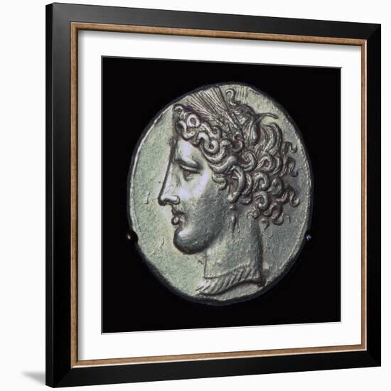 Head of Tanit on a gold tridrachm. Artist: Unknown-Unknown-Framed Giclee Print