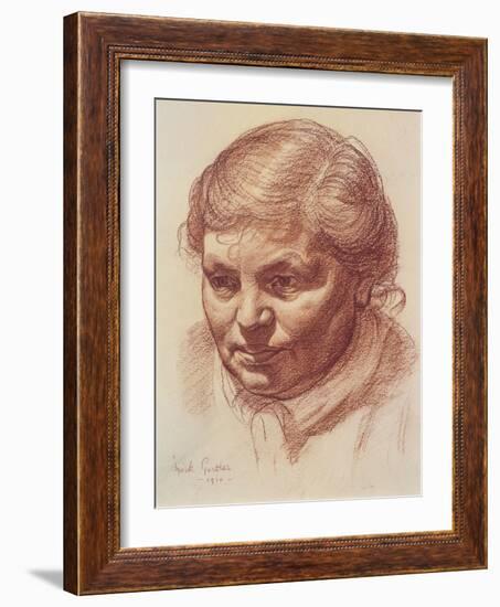 Head of the Artist's Mother, 1910 (Sanguine on Paper)-Mark Gertler-Framed Giclee Print