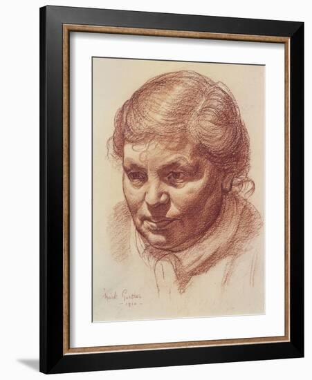 Head of the Artist's Mother, 1910 (Sanguine on Paper)-Mark Gertler-Framed Giclee Print