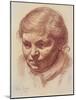Head of the Artist's Mother, 1910 (Sanguine on Paper)-Mark Gertler-Mounted Giclee Print