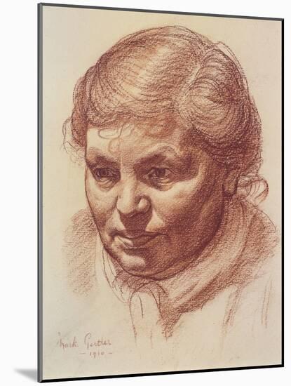 Head of the Artist's Mother, 1910 (Sanguine on Paper)-Mark Gertler-Mounted Giclee Print