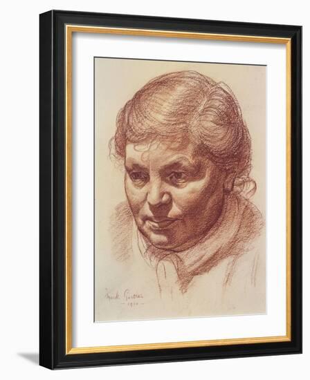 Head of the Artist's Mother, 1910 (Sanguine on Paper)-Mark Gertler-Framed Giclee Print