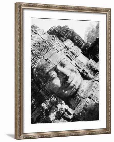 Head of The Bayon, Angkor, Cambodia-Walter Bibikow-Framed Photographic Print