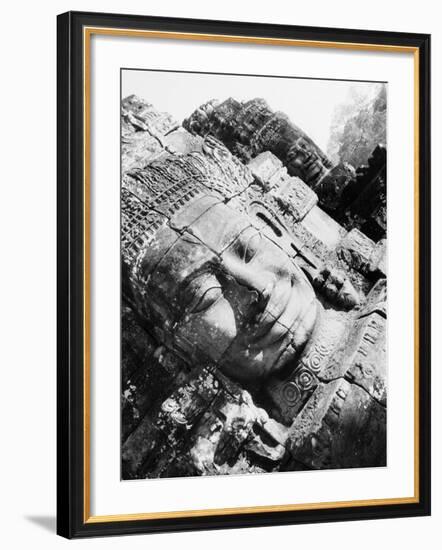 Head of The Bayon, Angkor, Cambodia-Walter Bibikow-Framed Photographic Print