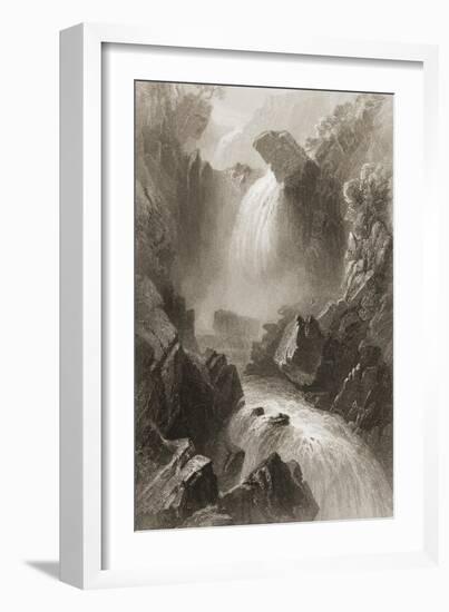 Head of the Devil's Glen, County Wicklow, Ireland, from 'scenery and Antiquities of Ireland' by…-William Henry Bartlett-Framed Giclee Print