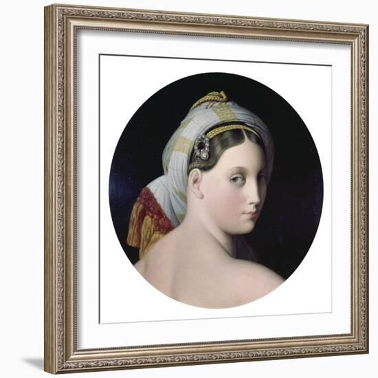 Head of the Grande Odalisque-Jean-Auguste-Dominique Ingres-Framed Art Print