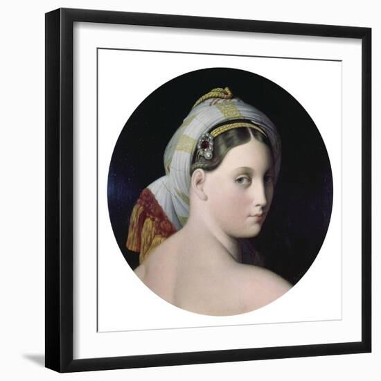 Head of the Grande Odalisque-Jean-Auguste-Dominique Ingres-Framed Art Print