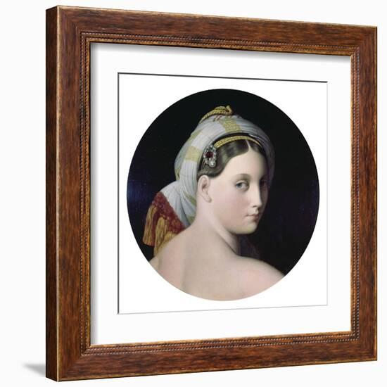 Head of the Grande Odalisque-Jean-Auguste-Dominique Ingres-Framed Art Print