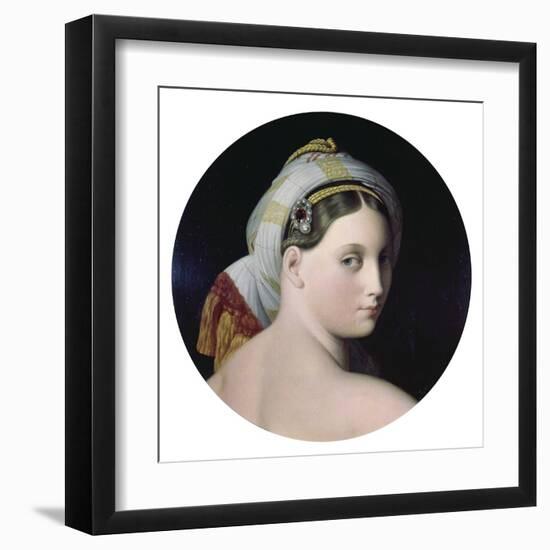 Head of the Grande Odalisque-Jean-Auguste-Dominique Ingres-Framed Art Print