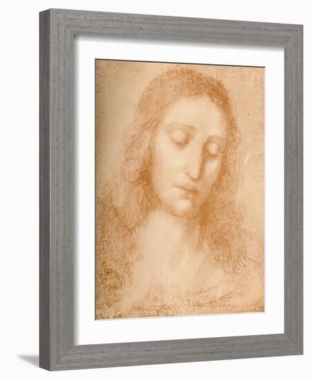 'Head of the Redeemer', c15th century, (1932)-Leonardo Da Vinci-Framed Giclee Print