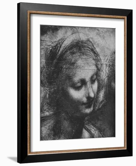 'Head of the Virgin - Virgin and Child with St. Anne and Infant St. John', c1480 (1945)-Leonardo Da Vinci-Framed Giclee Print