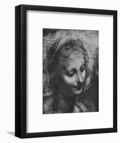 'Head of the Virgin - Virgin and Child with St. Anne and Infant St. John', c1480 (1945)-Leonardo Da Vinci-Framed Giclee Print