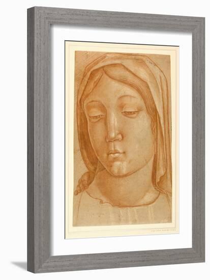 Head of the Virgin, with the Fingers of a Child's Hand on Her Right Shoulder-Cosimo Tura-Framed Giclee Print