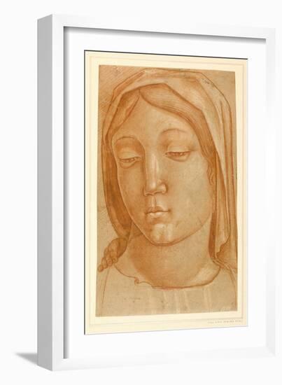 Head of the Virgin, with the Fingers of a Child's Hand on Her Right Shoulder-Cosimo Tura-Framed Giclee Print