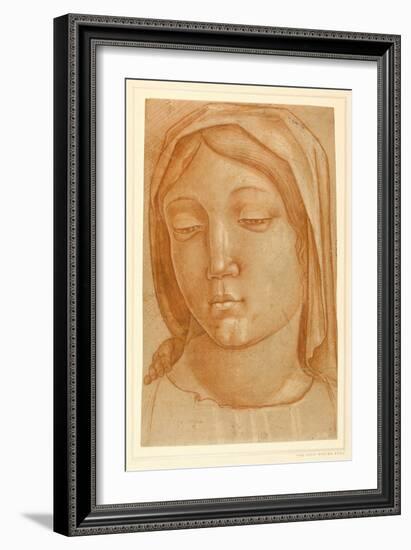 Head of the Virgin, with the Fingers of a Child's Hand on Her Right Shoulder-Cosimo Tura-Framed Giclee Print