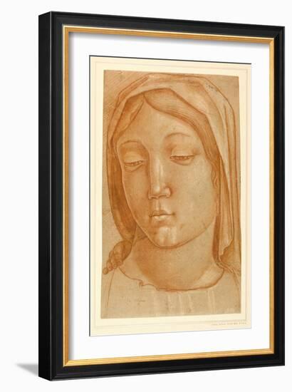 Head of the Virgin, with the Fingers of a Child's Hand on Her Right Shoulder-Cosimo Tura-Framed Giclee Print