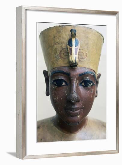 Head of Tutankhamun in Painted Wood, from Tomb of Tutankhamun-null-Framed Giclee Print