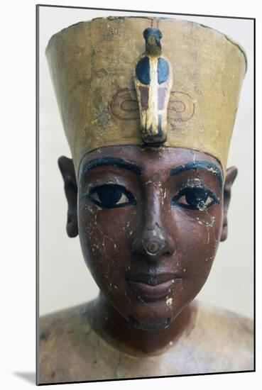 Head of Tutankhamun in Painted Wood, from Tomb of Tutankhamun-null-Mounted Giclee Print