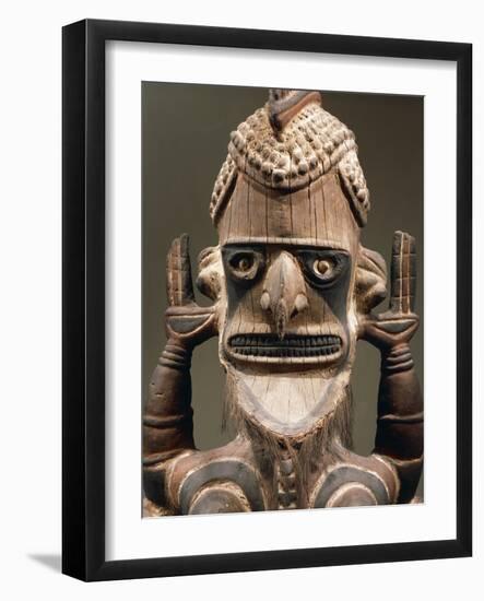 Head of Uli, Wood Carving, Height 150 Cm, New Ireland, Papua New Guinea, 18th-19th Century, Detail-null-Framed Giclee Print