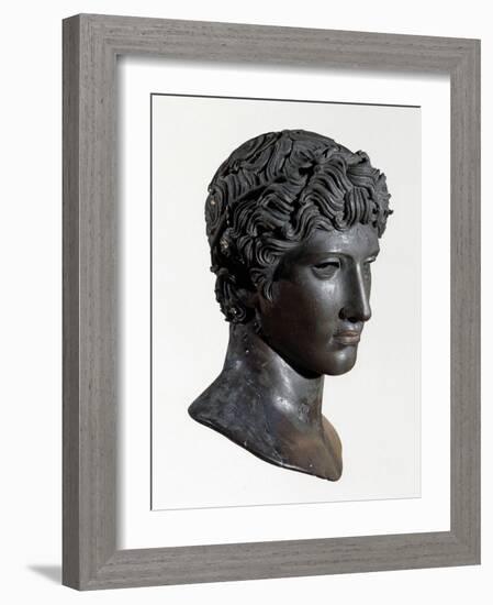 Head of Victorious Athlete Called the Benevento Head, Bronze, 5th century BC Greek-null-Framed Photographic Print