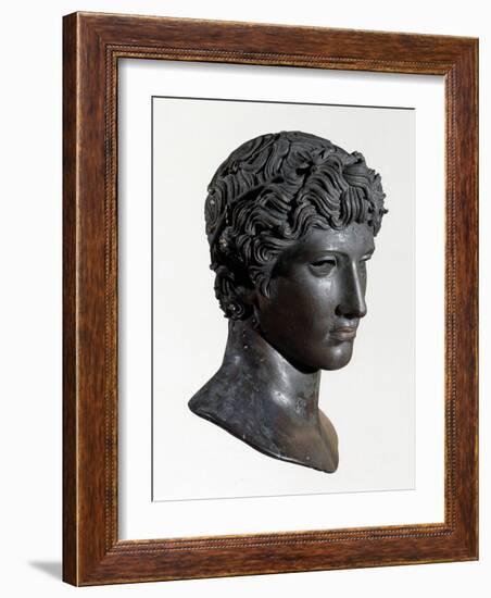 Head of Victorious Athlete Called the Benevento Head, Bronze, 5th century BC Greek-null-Framed Photographic Print