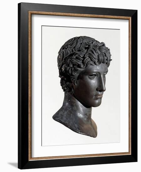 Head of Victorious Athlete Called the Benevento Head, Bronze, 5th century BC Greek-null-Framed Photographic Print