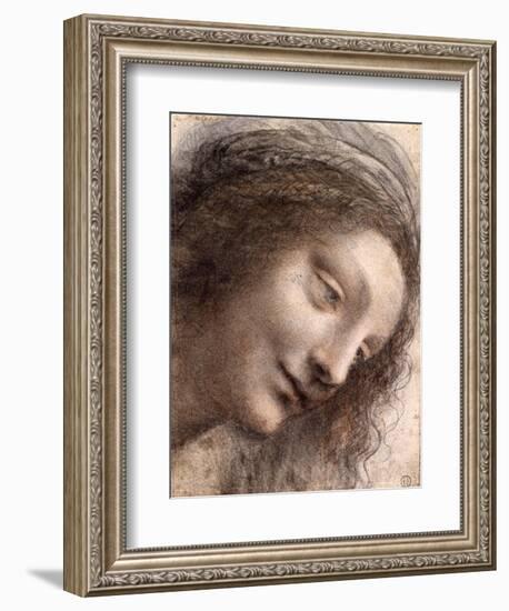 Head of Virgin, 1508-1512-Leonardo Da Vinci-Framed Giclee Print