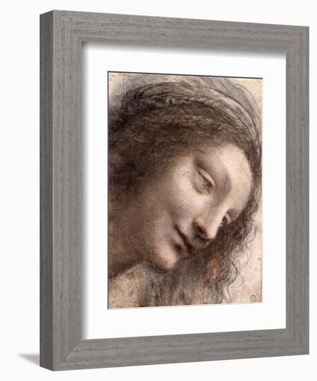 Head of Virgin, 1508-1512-Leonardo Da Vinci-Framed Giclee Print