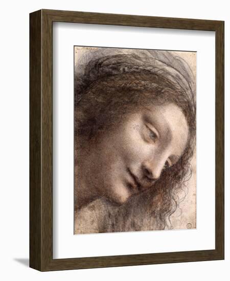 Head of Virgin, 1508-1512-Leonardo Da Vinci-Framed Giclee Print