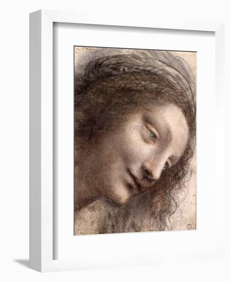 Head of Virgin, 1508-1512-Leonardo Da Vinci-Framed Giclee Print