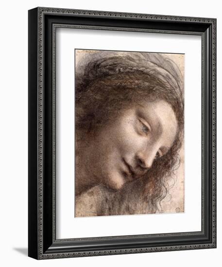 Head of Virgin, 1508-1512-Leonardo Da Vinci-Framed Giclee Print