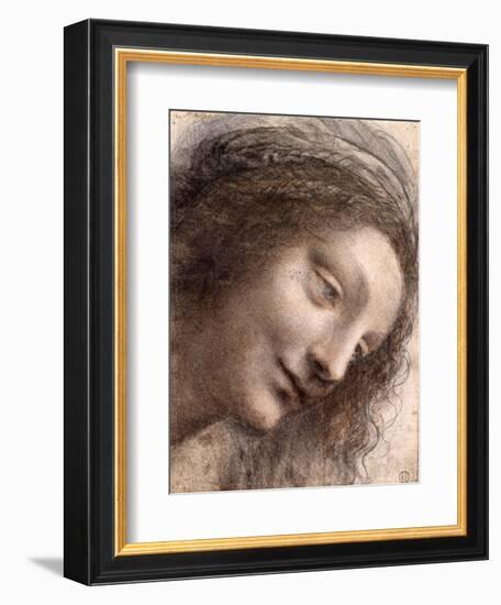 Head of Virgin, 1508-1512-Leonardo Da Vinci-Framed Giclee Print