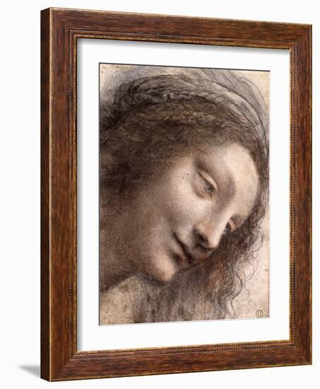 Head of Virgin, 1508-1512-Leonardo Da Vinci-Framed Giclee Print