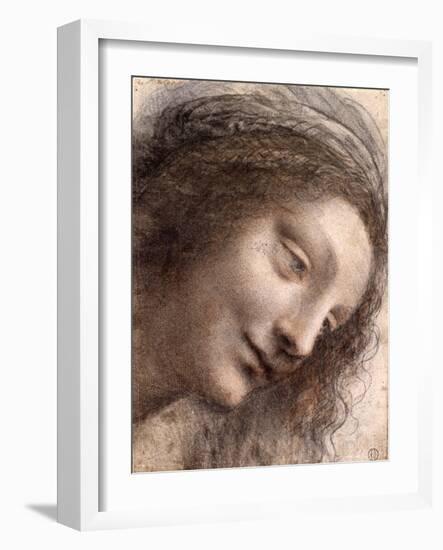 Head of Virgin, 1508-1512-Leonardo Da Vinci-Framed Giclee Print