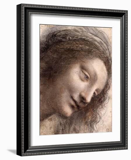 Head of Virgin, 1508-1512-Leonardo Da Vinci-Framed Giclee Print