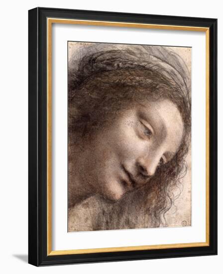 Head of Virgin, 1508-1512-Leonardo Da Vinci-Framed Giclee Print