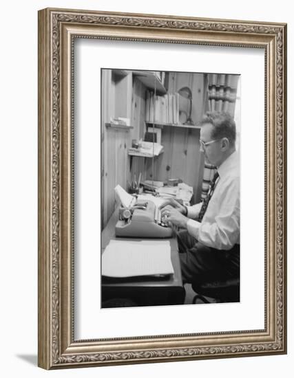 Head of Wright Aero Medical Lab Col. John P. Stapp Writing His Book at Home, Dayton, Ohio, 1959-Francis Miller-Framed Photographic Print