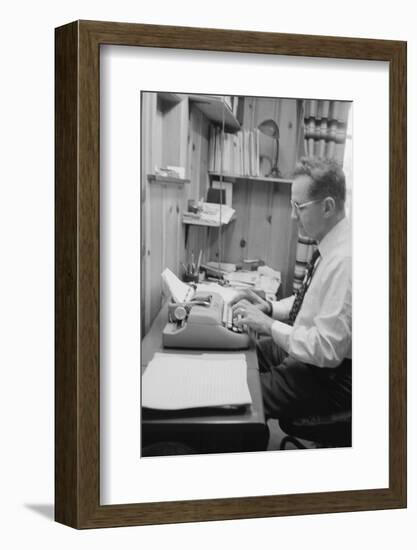 Head of Wright Aero Medical Lab Col. John P. Stapp Writing His Book at Home, Dayton, Ohio, 1959-Francis Miller-Framed Photographic Print